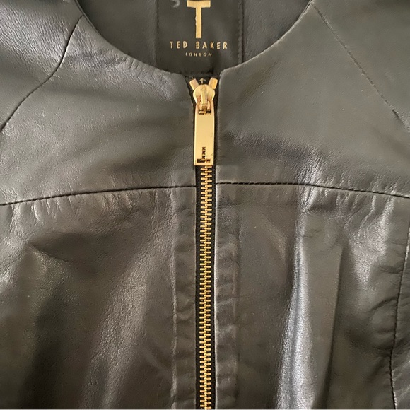 Ted Baker black leather jacket - Picture 5 of 9